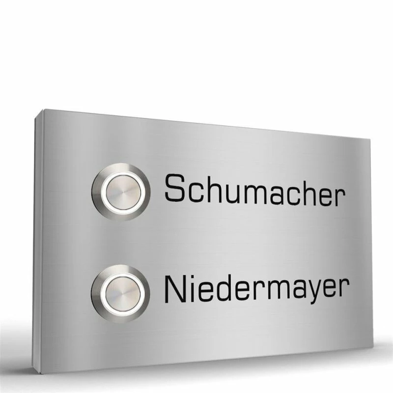 2 Familien Edelstahl Aufputz Türklingel 140x90mm Mit LED Pluto2 1 2 Familien Edelstahl Aufputz Türklingel 140x90mm Mit LED Pluto2