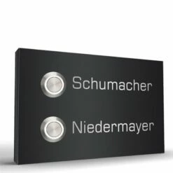 2 Familien Edelstahl Aufputz Türklingel 140x90mm Mit LED Pluto2 7 2 Familien Edelstahl Aufputz Türklingel 140x90mm Mit LED Pluto2 -Türschilder aus Edelstahl Geschäft 2 familien edelstahl aufputz tuerklingel 140x90mm mit led pluto23