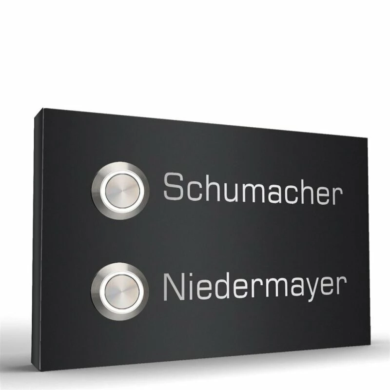 2 Familien Edelstahl Aufputz Türklingel 140x90mm Mit LED Pluto2 3 2 Familien Edelstahl Aufputz Türklingel 140x90mm Mit LED Pluto2 – Bild 3