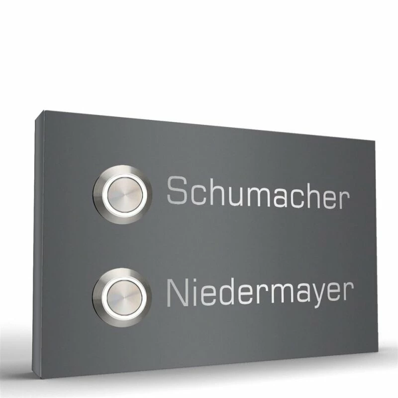 2 Familien Edelstahl Aufputz Türklingel 140x90mm Mit LED Pluto2 4 2 Familien Edelstahl Aufputz Türklingel 140x90mm Mit LED Pluto2 – Bild 4
