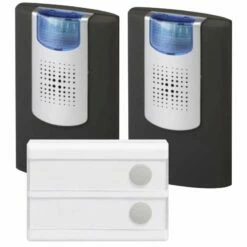 2 Familien Funkklingel Inklusive 2 Stück EMPFÄNGER HX Flashlight Schwarz