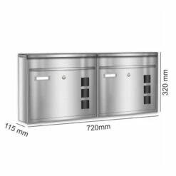 2er Briefkastenanlage Edelstahl Wandbriefkasten -Türschilder aus Edelstahl Geschäft 2er briefkastenanlage edelstahl wandbriefkasten10