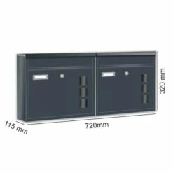 2er Briefkastenanlage RAL 7016 Anthrazit -Türschilder aus Edelstahl Geschäft 2er briefkastenanlage ral 7016 anthrazit10