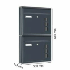 2er Briefkastenanlage RAL 7016 Anthrazit -Türschilder aus Edelstahl Geschäft 2er briefkastenanlage ral 7016 anthrazit9