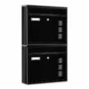 2er Briefkastenanlage Schwarz RAL 9005