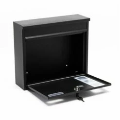 2er Briefkastenanlage Schwarz RAL 9005 -Türschilder aus Edelstahl Geschäft 2er briefkastenanlage schwarz ral 90055