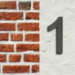 3-D Hausnummer "1" Anthrazit 20cm Arial Rostfrei Und Wetterfest -Türschilder aus Edelstahl Geschäft 3 d hausnummer 1 anthrazit 20cm arial rostfrei und wetterfest2