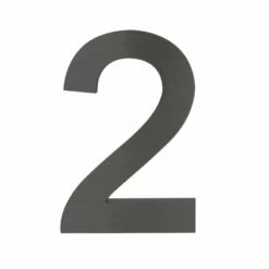 3-D Hausnummer "2" Anthrazit 20cm Arial Rostfrei Und Wetterfest -Türschilder aus Edelstahl Geschäft 3 d hausnummer 2 anthrazit 20cm arial rostfrei und wetterfest3