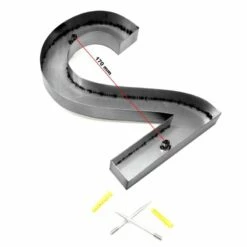 3-D Hausnummer "2" Anthrazit 20cm Arial Rostfrei Und Wetterfest -Türschilder aus Edelstahl Geschäft 3 d hausnummer 2 anthrazit 20cm arial rostfrei und wetterfest4