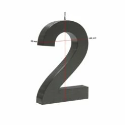 3-D Hausnummer "2" Anthrazit 20cm Arial Rostfrei Und Wetterfest -Türschilder aus Edelstahl Geschäft 3 d hausnummer 2 anthrazit 20cm arial rostfrei und wetterfest5