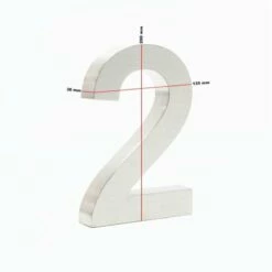 3-D Hausnummer 2 Aus Edelstahl 20cm Arial Rostfrei Und Wetterfest -Türschilder aus Edelstahl Geschäft 3 d hausnummer 2 aus edelstahl 20cm arial rostfrei und wetterfest4