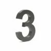 3-D Hausnummer "3" Anthrazit 20cm Arial Rostfrei Und Wetterfest