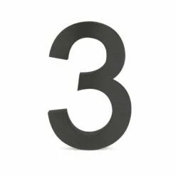 3-D Hausnummer "3" Anthrazit 20cm Arial Rostfrei Und Wetterfest -Türschilder aus Edelstahl Geschäft 3 d hausnummer 3 anthrazit 20cm arial rostfrei und wetterfest3