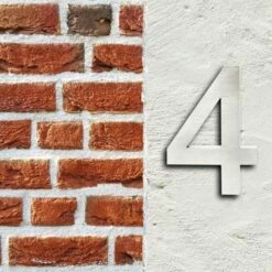 3-D Hausnummer 4 Aus Edelstahl 20cm Arial Rostfrei Und Wetterfest -Türschilder aus Edelstahl Geschäft 3 d hausnummer 4 aus edelstahl 20cm arial rostfrei und wetterfest5