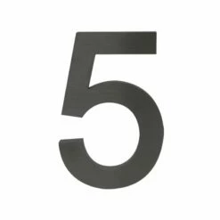 3-D Hausnummer "5" Anthrazit 20cm Arial Rostfrei Und Wetterfest -Türschilder aus Edelstahl Geschäft 3 d hausnummer 5 anthrazit 20cm arial rostfrei und wetterfest3