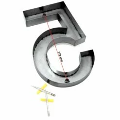 3-D Hausnummer "5" Anthrazit 20cm Arial Rostfrei Und Wetterfest -Türschilder aus Edelstahl Geschäft 3 d hausnummer 5 anthrazit 20cm arial rostfrei und wetterfest4