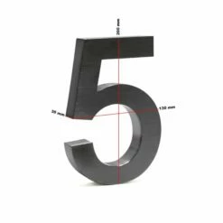 3-D Hausnummer "5" Anthrazit 20cm Arial Rostfrei Und Wetterfest -Türschilder aus Edelstahl Geschäft 3 d hausnummer 5 anthrazit 20cm arial rostfrei und wetterfest5