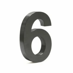 3-D Hausnummer "6" Anthrazit 20cm Arial Rostfrei Und Wetterfest