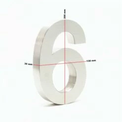 3-D Hausnummer 6 Aus Edelstahl 20cm Arial Rostfrei Und Wetterfest -Türschilder aus Edelstahl Geschäft 3 d hausnummer 6 aus edelstahl 20cm arial rostfrei und wetterfest4