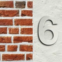 3-D Hausnummer 6 Aus Edelstahl 20cm Arial Rostfrei Und Wetterfest -Türschilder aus Edelstahl Geschäft 3 d hausnummer 6 aus edelstahl 20cm arial rostfrei und wetterfest5
