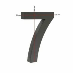 3-D Hausnummer "7" Anthrazit 20cm Arial Rostfrei Und Wetterfest -Türschilder aus Edelstahl Geschäft 3 d hausnummer 7 anthrazit 20cm arial rostfrei und wetterfest5