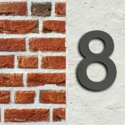3-D Hausnummer "8" Anthrazit 20cm Arial Rostfrei Und Wetterfest -Türschilder aus Edelstahl Geschäft 3 d hausnummer 8 anthrazit 20cm arial rostfrei und wetterfest2