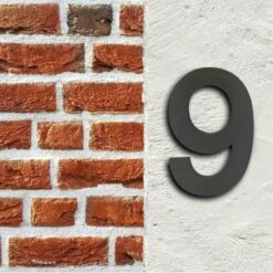 3-D Hausnummer "9" Anthrazit 20cm Arial Rostfrei Und Wetterfest -Türschilder aus Edelstahl Geschäft 3 d hausnummer 9 anthrazit 20cm arial rostfrei und wetterfest2