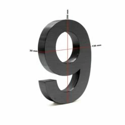 3-D Hausnummer "9" Anthrazit 20cm Arial Rostfrei Und Wetterfest -Türschilder aus Edelstahl Geschäft 3 d hausnummer 9 anthrazit 20cm arial rostfrei und wetterfest5