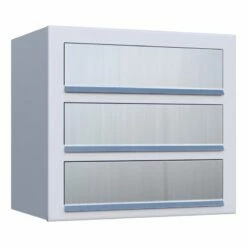 3-Fach Briefkasten Wandbriefkasten Comic Weiß RAL 9016 Mit Edelstahlklappe