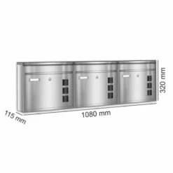 3er Briefkastenanlage Edelstahl Wandbriefkasten -Türschilder aus Edelstahl Geschäft 3er briefkastenanlage edelstahl wandbriefkasten10