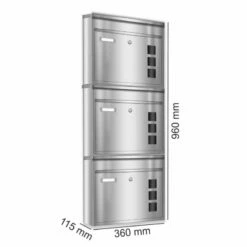 3er Briefkastenanlage Edelstahl Wandbriefkasten -Türschilder aus Edelstahl Geschäft 3er briefkastenanlage edelstahl wandbriefkasten9