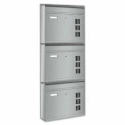 3er Briefkastenanlage Silberfarben Wandbriefkasten