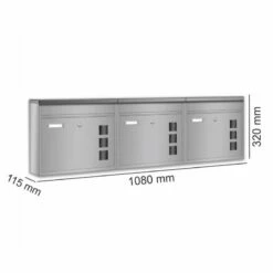 3er Briefkastenanlage Silberfarben Wandbriefkasten -Türschilder aus Edelstahl Geschäft 3er briefkastenanlage silberfarben wandbriefkasten10