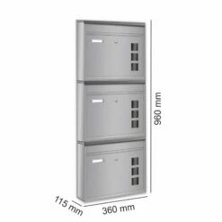 3er Briefkastenanlage Silberfarben Wandbriefkasten -Türschilder aus Edelstahl Geschäft 3er briefkastenanlage silberfarben wandbriefkasten9