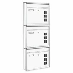 3er Wandbriefkasten Anlage Weiß RAL 9016