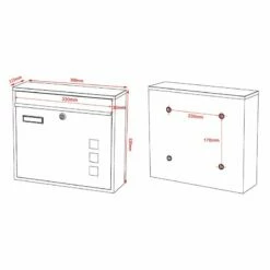 3er Wandbriefkasten Anlage Weiß RAL 9016 -Türschilder aus Edelstahl Geschäft 3er wandbriefkasten anlage weiss ral 90167