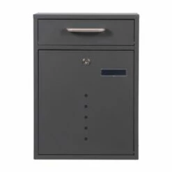 4 Fach Standbriefkasten Briefkastenanlage Anthrazit Grau RAL 7016 V1 -Türschilder aus Edelstahl Geschäft 4 fach standbriefkasten briefkastenanlage anthrazit grau ral 7016 v13