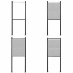 4 Fach Standbriefkasten Briefkastenanlage Anthrazit Grau RAL 7016 V1 -Türschilder aus Edelstahl Geschäft 4 fach standbriefkasten briefkastenanlage anthrazit grau ral 7016 v19
