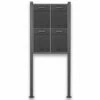 4 Fach Standbriefkasten Briefkastenanlage Anthrazit Grau RAL 7016 V2