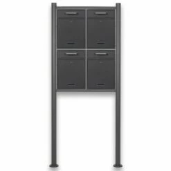4 Fach Standbriefkasten Briefkastenanlage Anthrazit Grau RAL 7016 V2