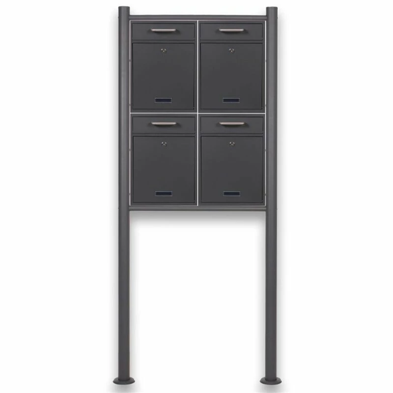 4 Fach Standbriefkasten Briefkastenanlage Anthrazit Grau RAL 7016 V2 1 4 Fach Standbriefkasten Briefkastenanlage Anthrazit Grau RAL 7016 V2