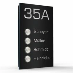 4 Familien Aufputz Edelstahl Türklingel 140x240mm Mit LED Taster Markus -Türschilder aus Edelstahl Geschäft 4 familien aufputz edelstahl tuerklingel 140x240mm mit led taster markus3