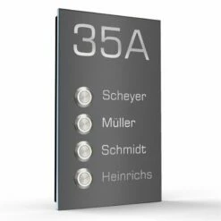 4 Familien Aufputz Edelstahl Türklingel 140x240mm Mit LED Taster Markus -Türschilder aus Edelstahl Geschäft 4 familien aufputz edelstahl tuerklingel 140x240mm mit led taster markus4