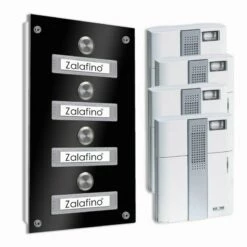 4 Parteien Funk Aufputz Türklingel 145x260mm Mit AP-Kasten -Türschilder aus Edelstahl Geschäft 4 parteien funk aufputz tuerklingel 145x260mm mit ap kasten3