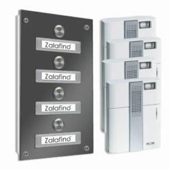 4 Parteien Funk Aufputz Türklingel 145x260mm Mit AP-Kasten -Türschilder aus Edelstahl Geschäft 4 parteien funk aufputz tuerklingel 145x260mm mit ap kasten5