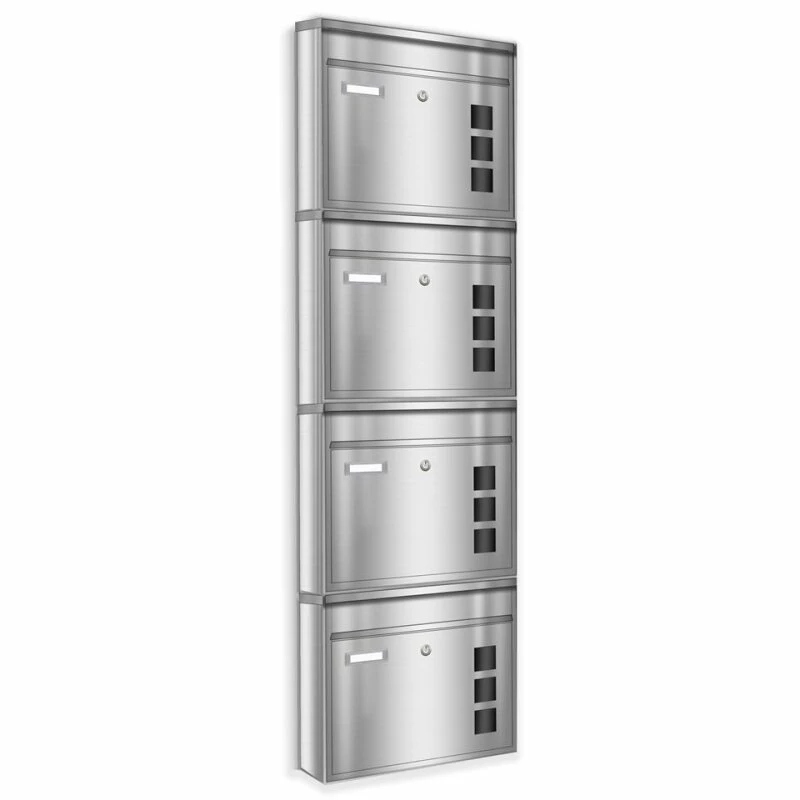 4er Briefkastenanlage Edelstahl Wandbriefkasten 1 4er Briefkastenanlage Edelstahl Wandbriefkasten