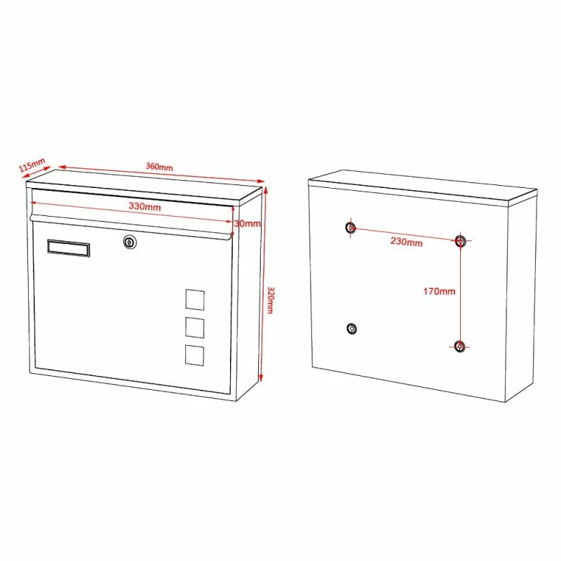 4er Briefkastenanlage Edelstahl Wandbriefkasten 8 4er Briefkastenanlage Edelstahl Wandbriefkasten – Bild 8