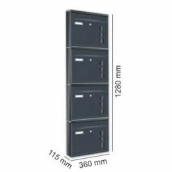 4er Briefkastenanlage RAL 7016 Anthrazit -Türschilder aus Edelstahl Geschäft 4er briefkastenanlage ral 7016 anthrazit9