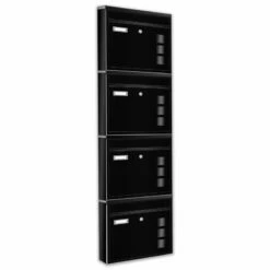 4er Briefkastenanlage Schwarz RAL 9005