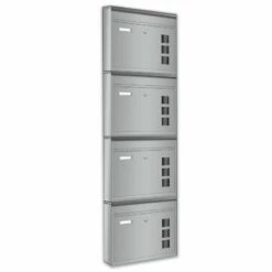 4er Briefkastenanlage Silberfarben Wandbriefkasten